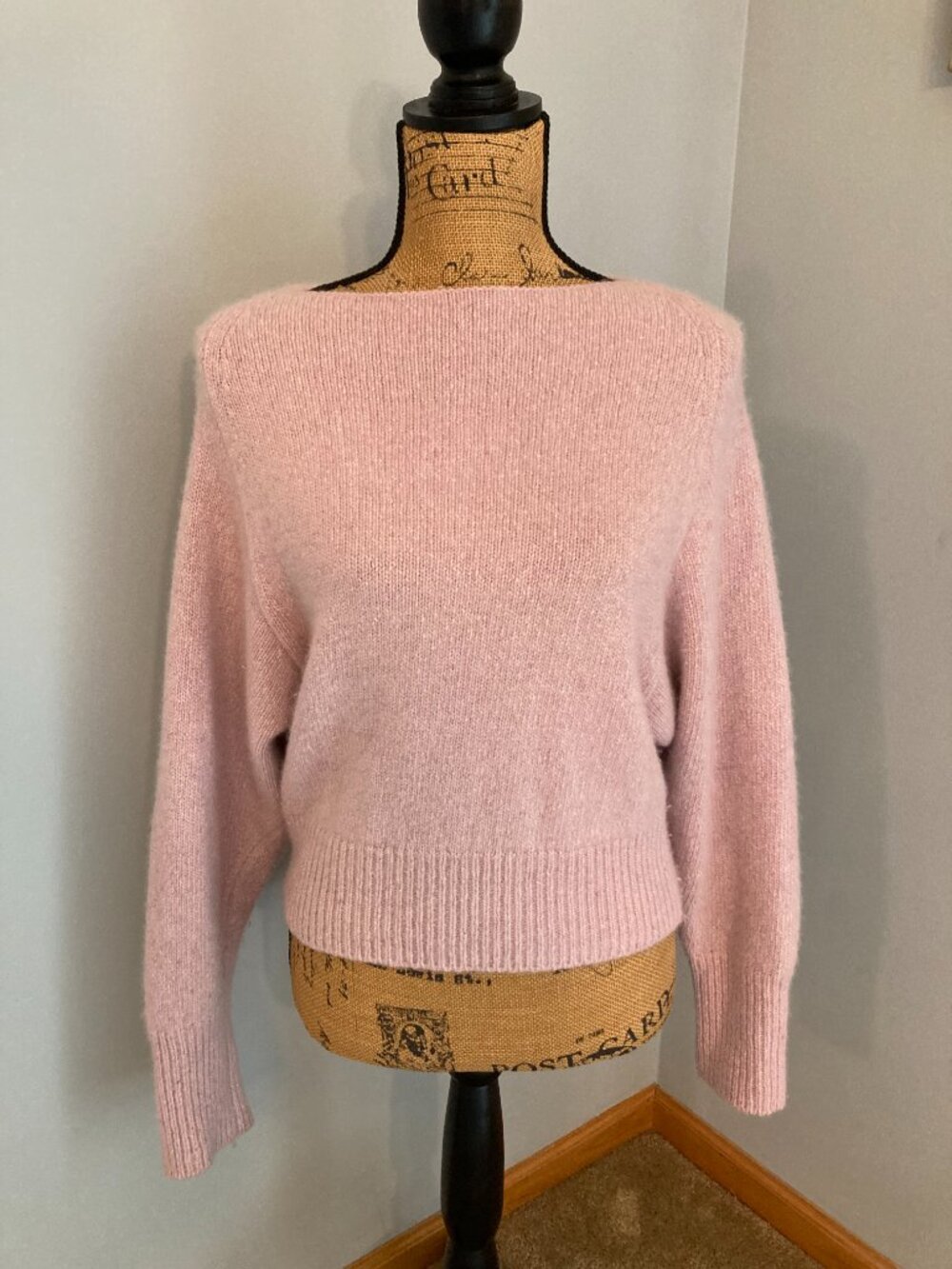 Vince Dusty Pink Boatneck 100% Cashmere Sweater Women Size Small